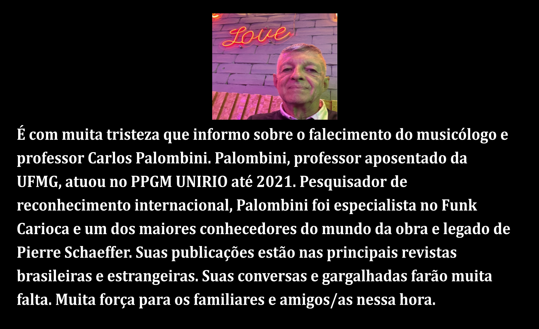 NOTA DE PESAR PALOMBINI