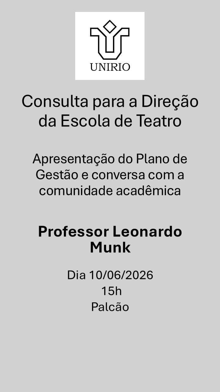 Consulta CLA: apresentação de propostas para a Escola de Teatro