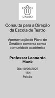 Consulta CLA: apresentação de propostas para a Escola de Teatro