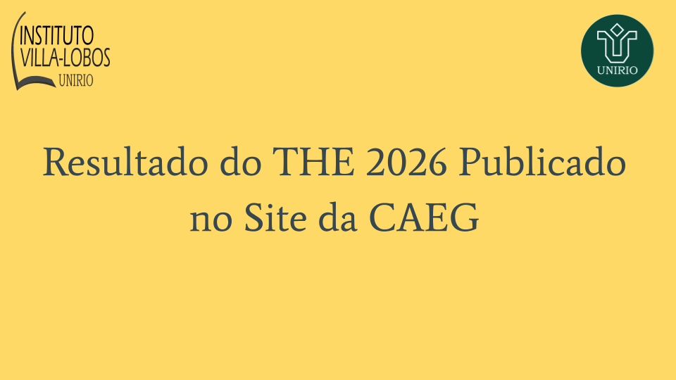 Publicado Resultado do THE 2026 IVL