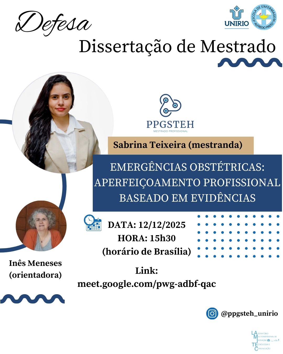 Defesa de produto da mestranda Sabrina Torres Teixeira 