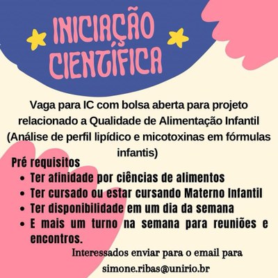 Bolsa IC - Qualidade de Alimentação Infantil
