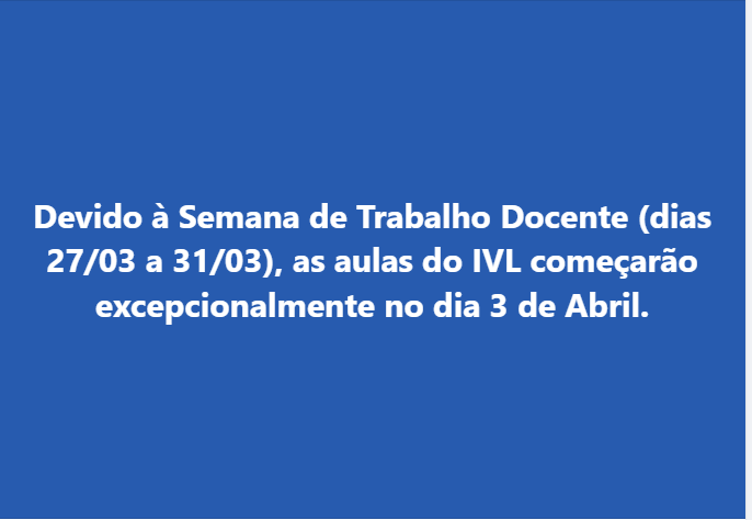 Início das aulas 3 abril