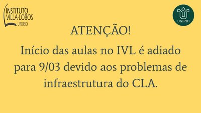 Adiamento Volta as aulas 2026.1