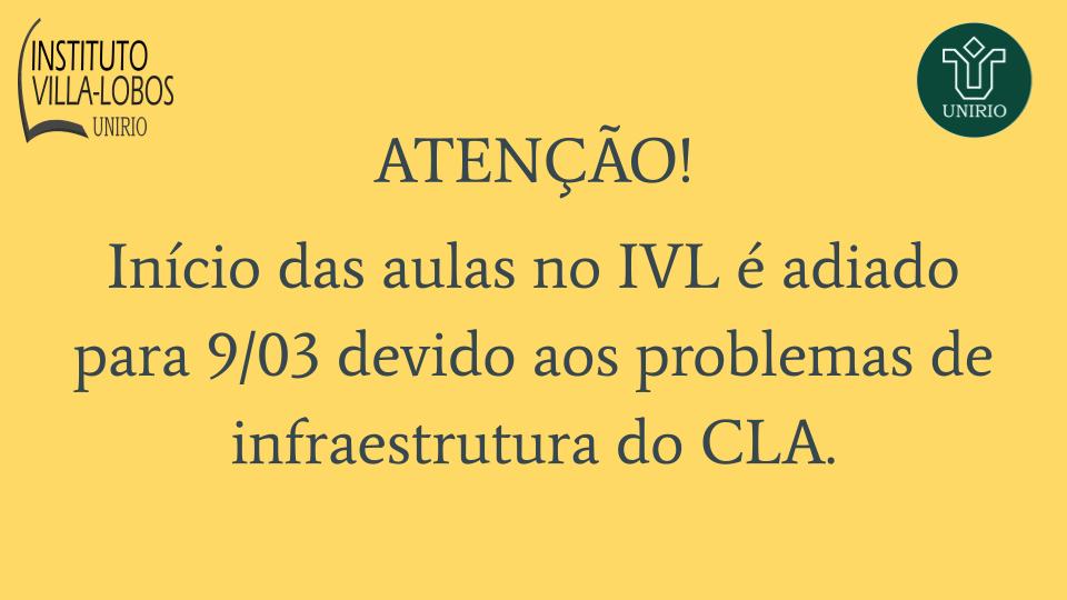 Adiamento Volta as aulas 2026.1