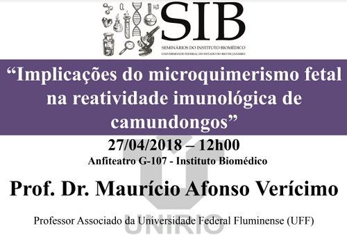 Ciclo de Seminários do IB discute 'Implicações do microquimerismo fetal na reatividade imunológica de camundongos'