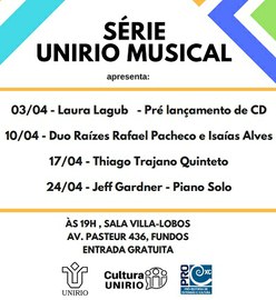 Série UNIRIO Musical promove evento com o Duo Raízes Rafael Pacheco e Isaías Alves