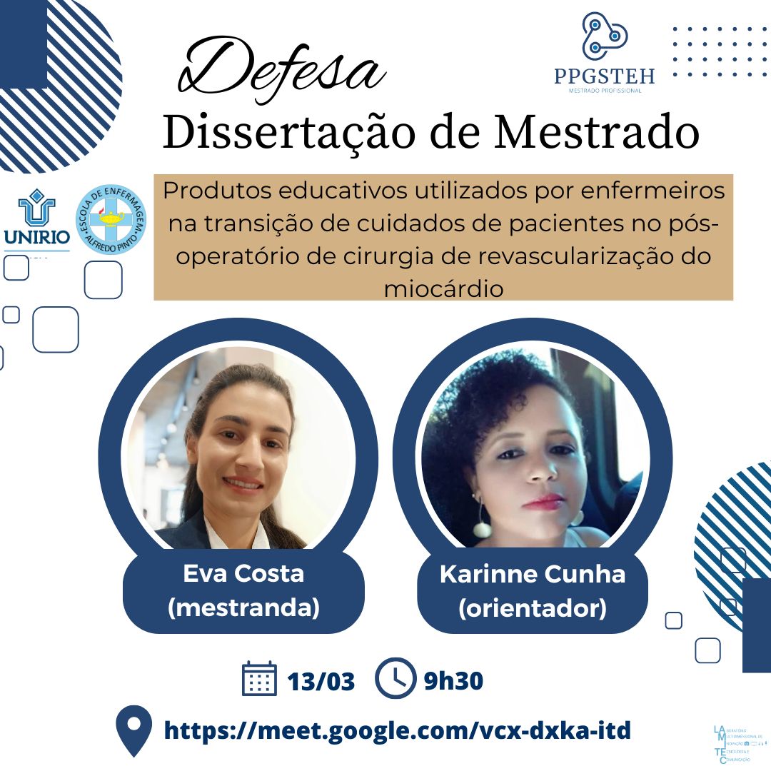 Defesa de produto da mestranda Eva Natalina Ferreira Costa
