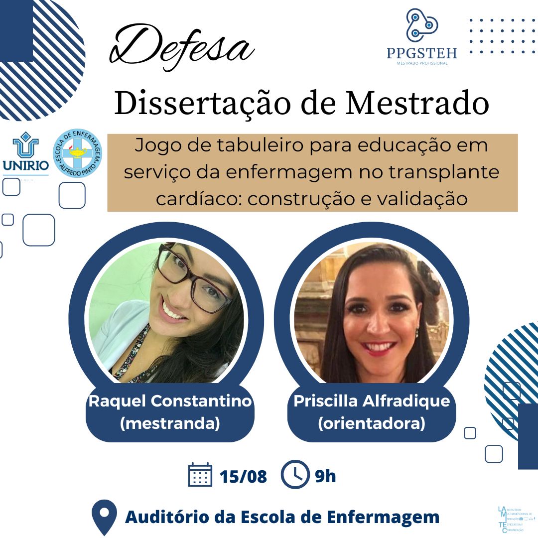 Defesa de produto da mestranda Raquel Constantino de Almeida