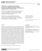 Covid-19 (in) segurança alimentar e nutricional Covid-19 (in) segurança alimentar e nutricional