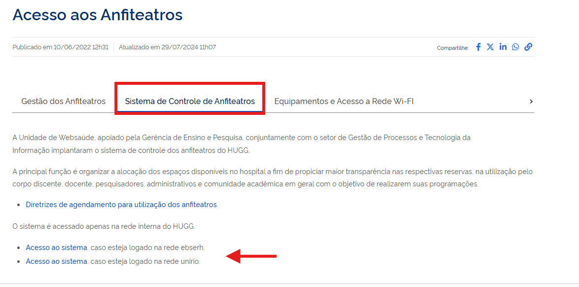 Controle de anfiteatro