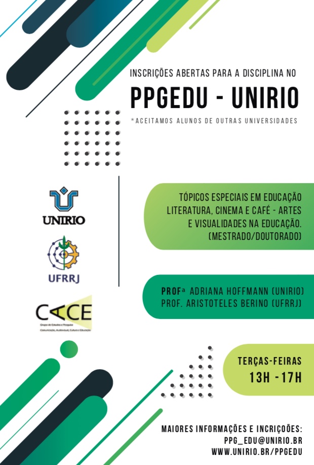Disciplina do Tópicos especiais em educação - literatura, cinema e cafe