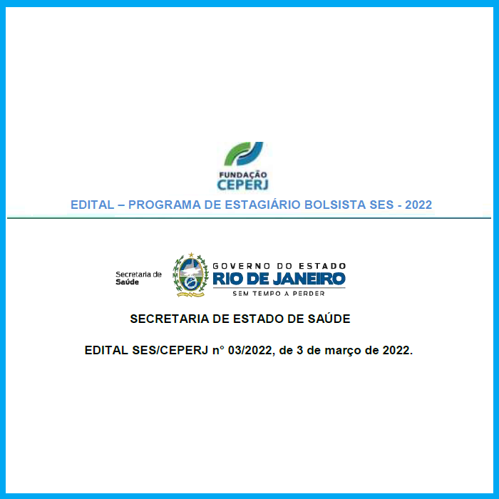 Secretaria de Estado de Saúde do Rio de Janeiro divulga Processo Seletivo - Nº 03/2022