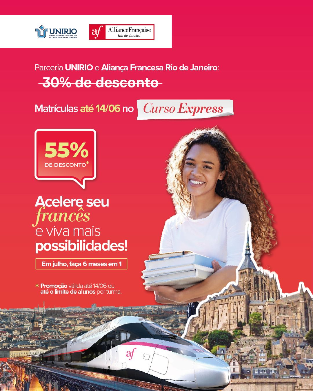 Alunos da UNIRIO têm desconto na Aliança Francesa