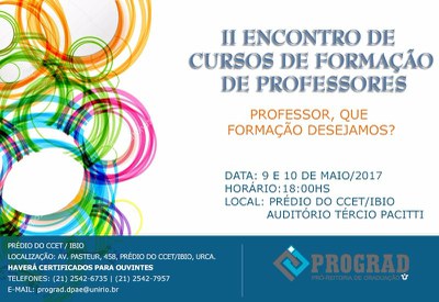 II Encontro de Cursos de Formação de Professores - cartaz