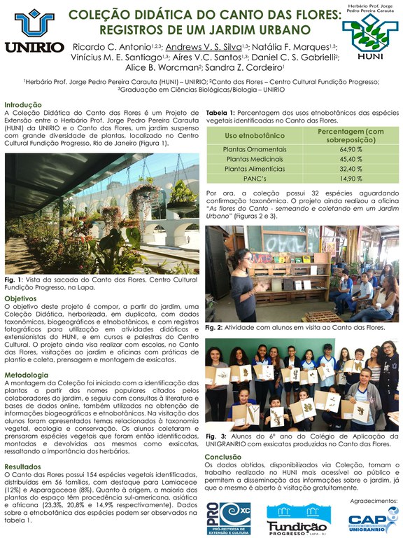 Banner Canto das Flores - Congresso de Ecologia - Viçosa 2017