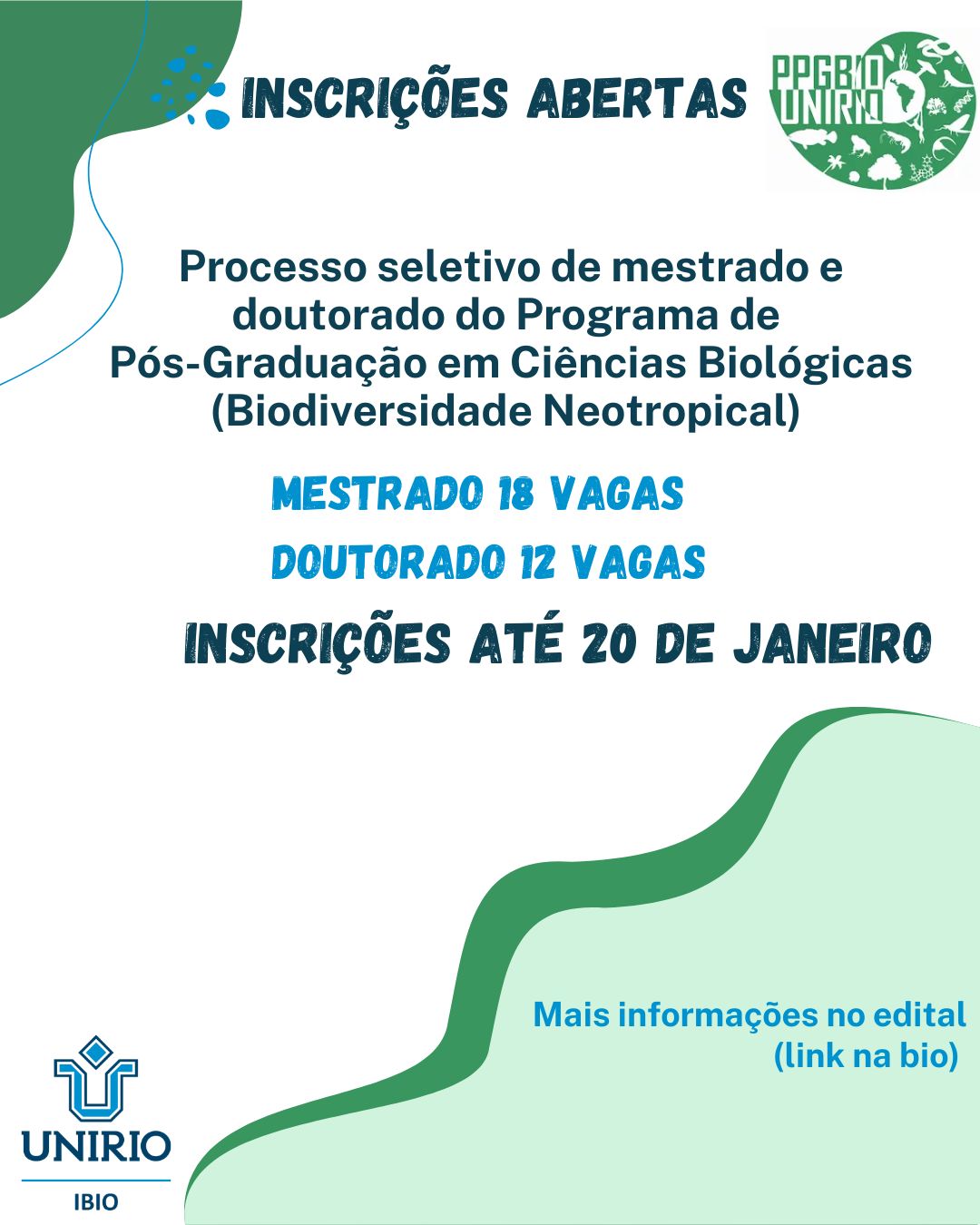 Processo Seletivo do Programa de Pós-graduação em Biodiversidade Neotropical