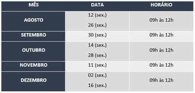 Calendário de Reuniões 2022.2