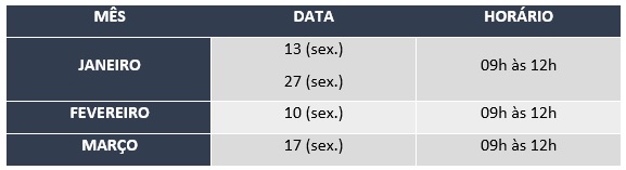 Calendário de Reuniões da CPPD - início de 2023