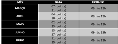 Calendário de reuniões 2024.1
