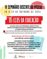 📢 Submissões Abertas! Participe do IV Seminário Discente do PPGEDU – UNIRIO com a sua pesquisa!
