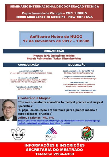 Cartaz com informações sobre a conferência internacional