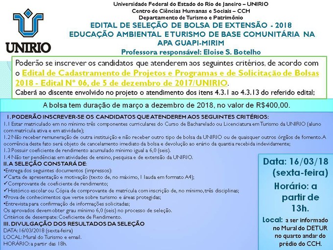 Projeto Educação Ambiental e Turismo - Eloise Projeto Educação Ambiental e Turismo - Eloise
