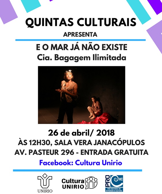 Espetáculo teatral ‘E o mar já não existe’ é atração do projeto Quintas Culturais