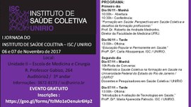 I Jornada do Instituto de Saúde Coletiva acontece nos dias 6 e 7 de novembro