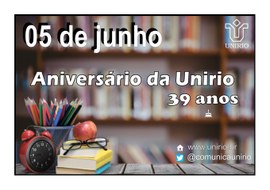 Nota do reitor Luiz Pedro San Gil Jutuca: 39 anos da UNIRIO Nota do reitor Luiz Pedro San Gil Jutuca: 39 anos da UNIRIO