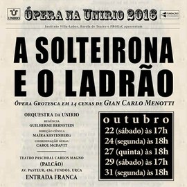 Projeto Ópera na UNIRIO estreia espetáculo 'A solteirona e o ladrão'