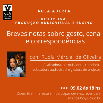 Aula aberta com Rúbia Mércia de Oliveira