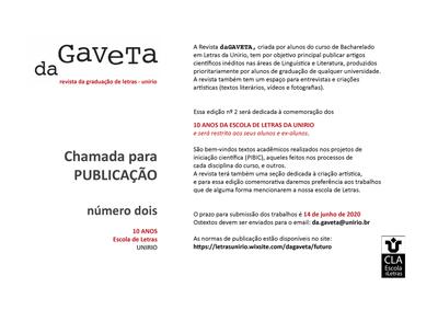 Chamada para publicação - revista daGaveta