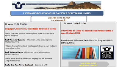 I Seminário de Licenciatura da Escola de Letras