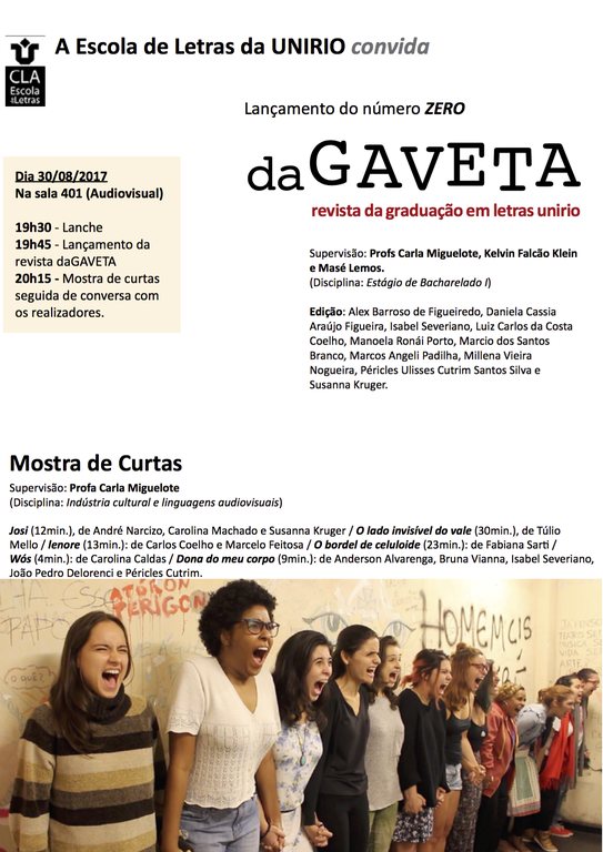 Lançamento da Revista daGaveta e Mostra de Curtas