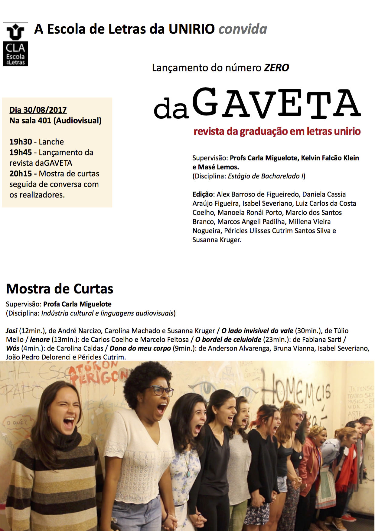 Lançamento da Revista daGaveta e Mostra de Curtas