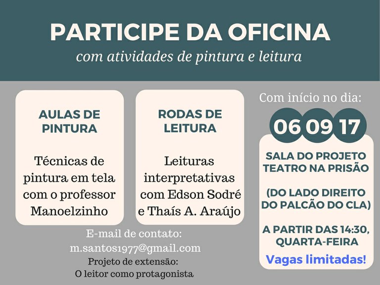 Oficina: atividades de pintura e leitura