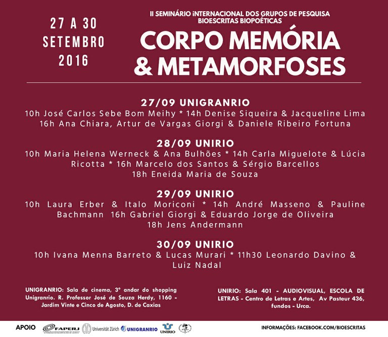 Seminário Internacional Bioescritas