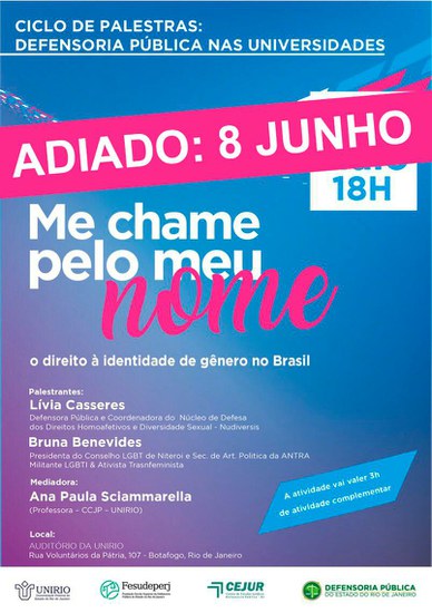 Cartaz evento sobre identidade de gênero