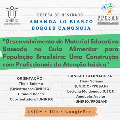 Defesa de mestrado Amanda Lo Bianco