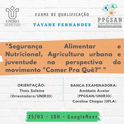 Qualificação Tayane Fernandes