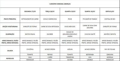 cardápio 27 a 31-03-2017