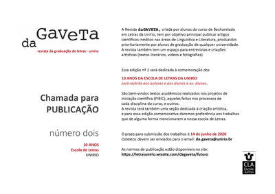 Chamada para publicação - revista daGaveta