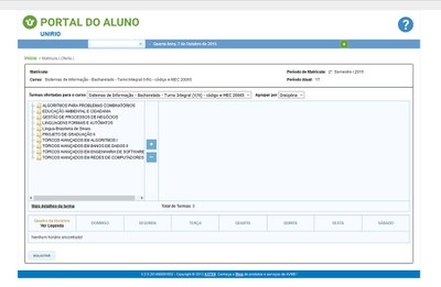 Uma das telas do Portal do Aluno: mais clareza e contraste de cores (Imagem: Reprodução)