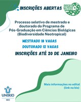 Processo Seletivo do Programa de Pós-graduação em Biodiversidade Neotropical