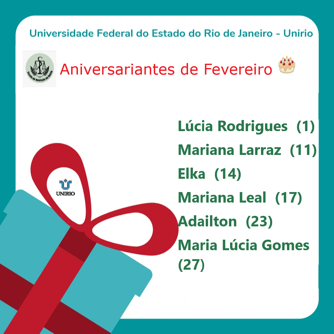 Aniversariantes de Fevereiro