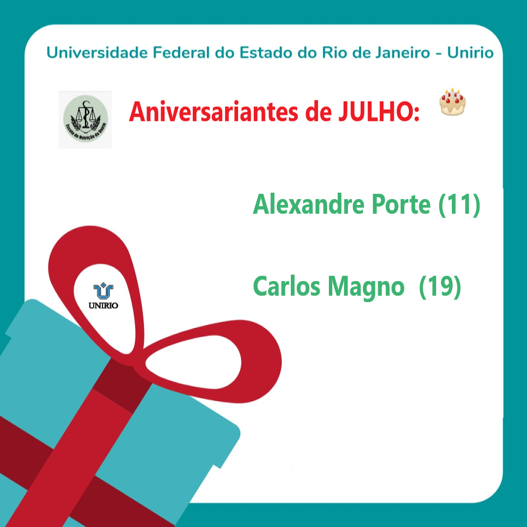Aniversariantes Julho