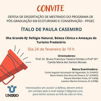 Convite para defesa de Dissertação - Ítalo de Paula