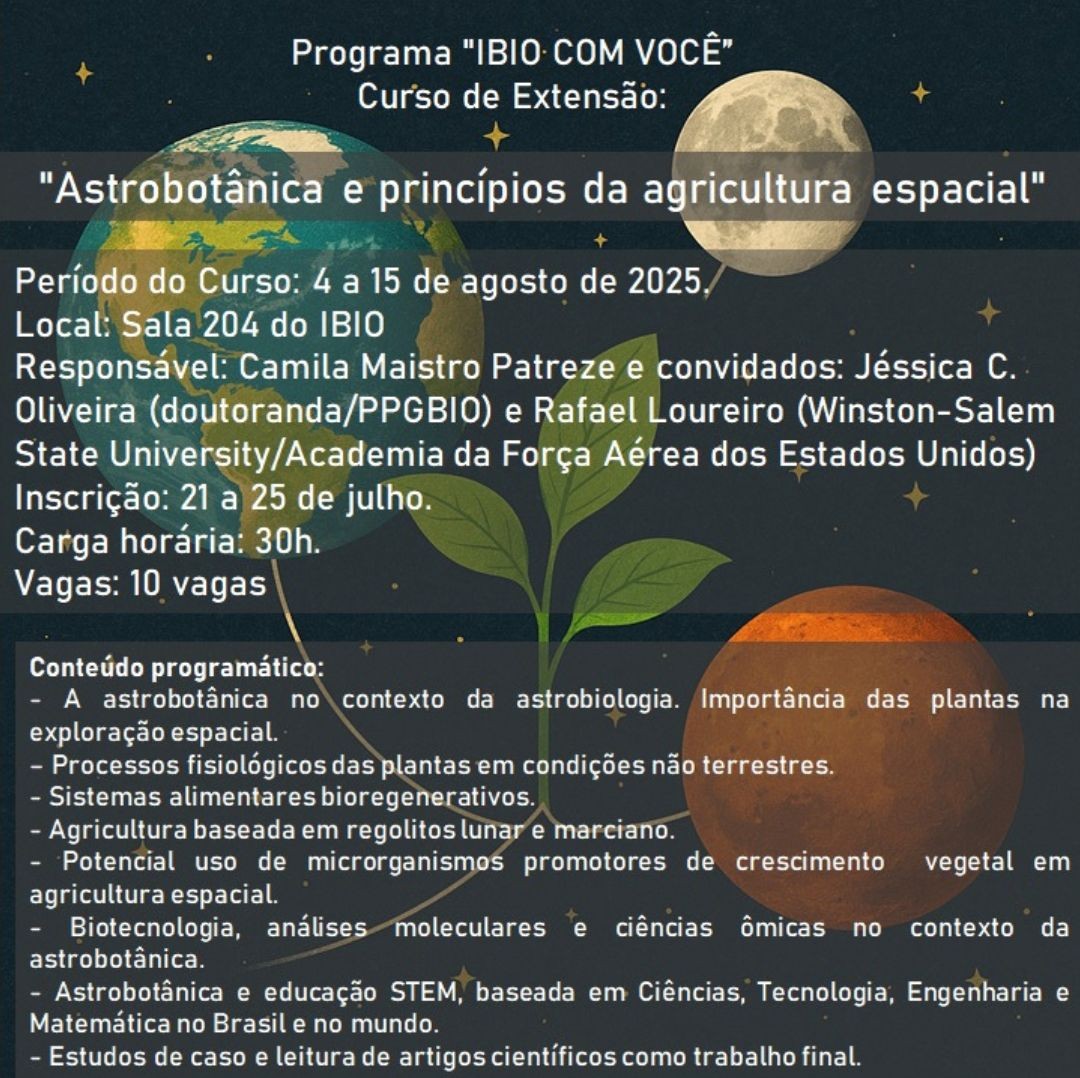 Curso de extensão: Astrobotânica e Princípios da Agricultura Espacial