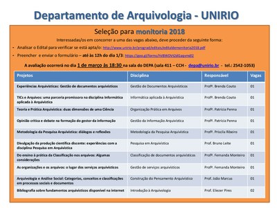 Seleção Monitoria 2018